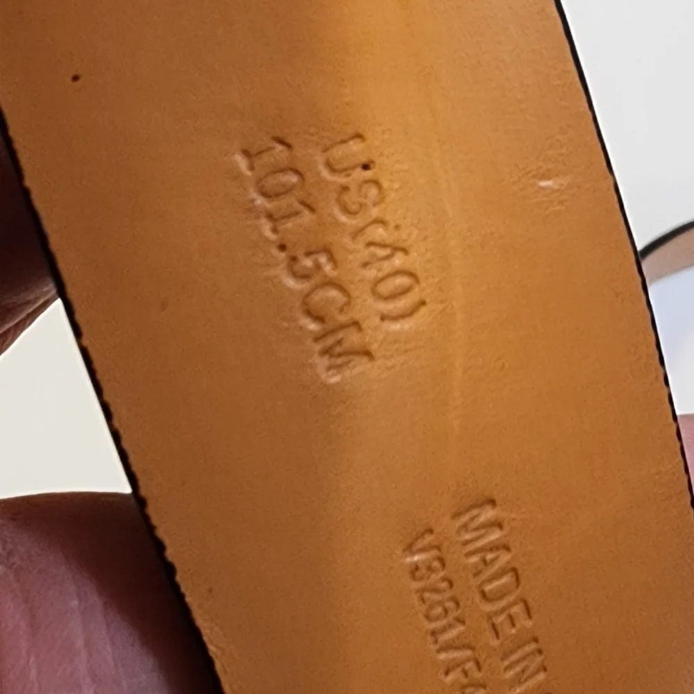 LAND'S END men's Brown Cow Leather Belt size 40